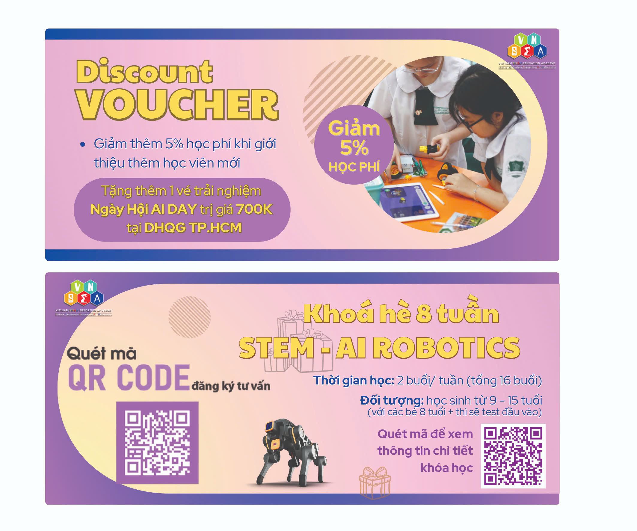 ưu đãi khóa hè AI & Robotics cho học sinh