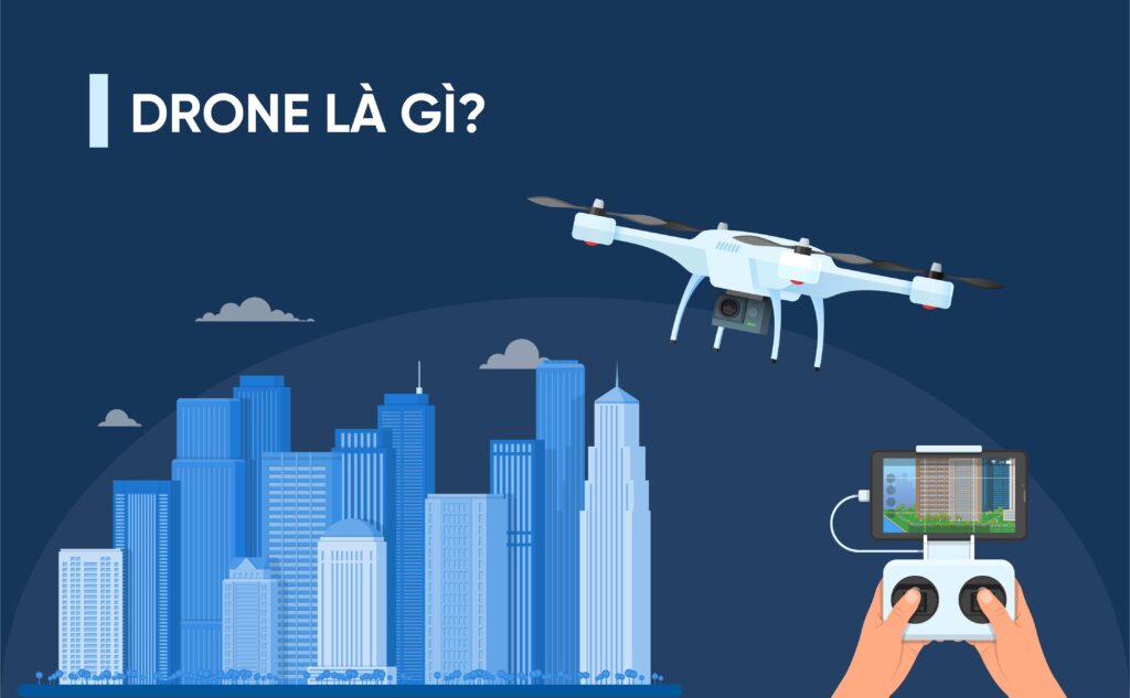 Drone máy bay không người lái là thiết bị bay được điều khiển từ xa hoặc lập trình sẵn bằng hệ thống tự động